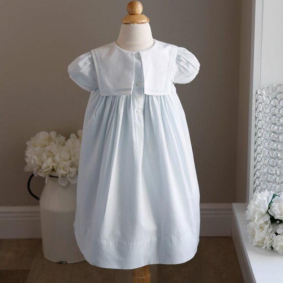 Strasburg Float Dress RARE Embroidered Duckie Blue Seersucker Like-New Size 2/2T - Picture 6 of 7